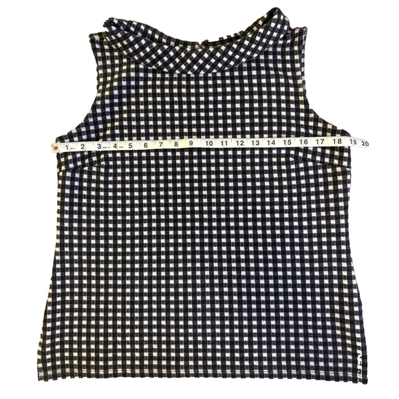 Talbots Sleeveless Top Sabrina Shell Black White Gingham Size Medium - Picture 6 of 9
